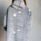 Kids Oversized Hoodie Blanket in Grey Stars