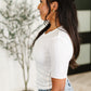 Knit Pick Basic Tee in Off White