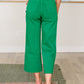 Lisa High Rise Control Top Wide Leg Crop Jeans in Kelly Green