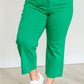 Lisa High Rise Control Top Wide Leg Crop Jeans in Kelly Green