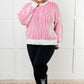 Least High Maintenance Contrast Trim Sweater in Pink