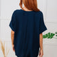 Let's Get Down to Business V-Neck Blouse in Navy