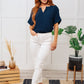 Let's Get Down to Business V-Neck Blouse in Navy