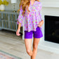 Lizzy Bell Sleeve Top in Lavender Retro Ditsy Floral