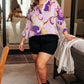 Lizzy Bell Sleeve Top in Regal Lavender and Gold