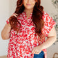 Lizzy Cap Sleeve Top in Red Floral