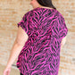 Lizzy Cap Sleeve Top in Pink and Black Zebra