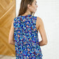 Lizzy Tank Top in Royal Blue Paisley