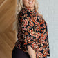 Lizzy Top in Black and Chocolate Floral