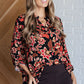 Lizzy Top in Black and Chocolate Floral