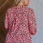 Lizzy Top in Black and Hot Pink Small Paisley