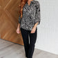 Lizzy Top in Black and Taupe Animal Print