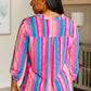 Lizzy Top in Blue and Pink Stripe