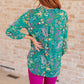 Lizzy Top in Emerald and Purple Paisley