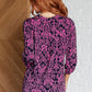 Lizzy Top in Hot Pink and Navy Damask