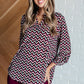 Lizzy Top in Magenta and Black Chevron