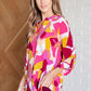 Lizzy Top in Magenta and Mustard Abstract