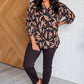 Lizzy Top in Rust and Taupe Abstract