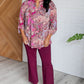 Lizzy Top in Magenta and Wine Paisley