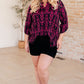 Lizzy Top in Navy and Hot Pink Damask