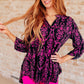 Lizzy Top in Navy and Hot Pink Damask