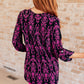 Lizzy Top in Navy and Hot Pink Damask