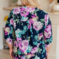 Lizzy Top in Navy and Purple Floral