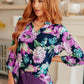 Lizzy Top in Navy and Purple Floral