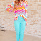 Lizzy Top in Orange Multi Chevron