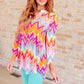 Lizzy Top in Orange Multi Chevron