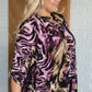 Lizzy Top in Purple and Taupe Animal Print