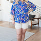 Lizzy Top in Royal and Blush Floral