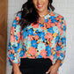 Lizzy Top in Royal and Jade Floral