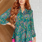 Lizzy Top in Teal and Purple Floral Paisley