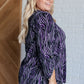 Lizzy Top in Violet and Black Multi Stroke