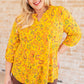 Lizzy Top in Yellow and Navy Paisley