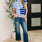 Lonely Traveler Striped Quarter Zip Vest in Blue