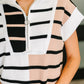 Lonely Traveler Striped Quarter Zip Vest in White