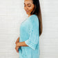 Loosely Speaking Oversized Basic Top in Turquoise