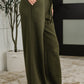 Lounge Line Wide Leg Sweats in Dark Olive