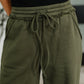 Lounge Line Wide Leg Sweats in Dark Olive