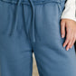 Lounge Line Wide Leg Sweats in Dusty Blue