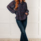 Lucid Dream Ruffle Neckline Blouse in Navy