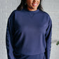 Lysa Satin Stripe Pullover in Smoky Navy