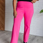 Magic Straight Pants in Hot Pink