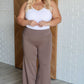 Magic Wide Leg Crop Pants in Dark Mocha