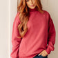 Make No Mistake Mock Neck Pullover in Cranberry