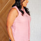 Matter of Fact Pleat Front Sleeveless Blouse in Pink