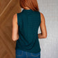 Matter of Fact Pleat Front Sleeveless Blouse in Sea Green