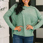 Mellow Mood Heathered Pullover in Dark Green